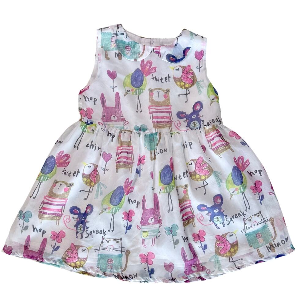 Mud Kingdom Girls Whimsical Animal Print Dress Size 130 US 7–8 Fit & Flare
